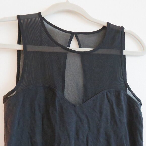 ABERCROMBIE & FITCH Black Mesh Top Sleeveless Bodysuit Minimalist Stretch - Sz S - Picture 5 of 13